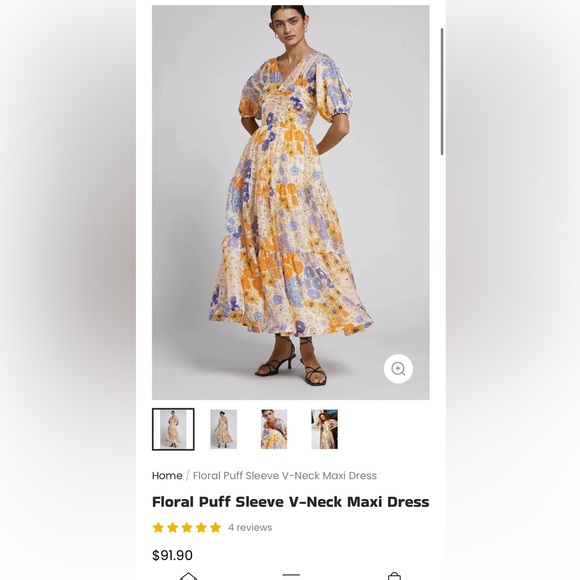 brand new midi/maxi colorful floral dress - Picture 3 of 4